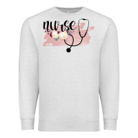 Oatmeal Heather Nurse Floral Premium Sweatshirt - Bettercallsaul