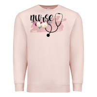 Pale Pink Nurse Floral Premium Sweatshirt - Bettercallsaul