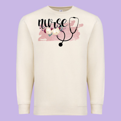 Nurse Floral Premium Sweatshirt Designed By Bettercallsaul