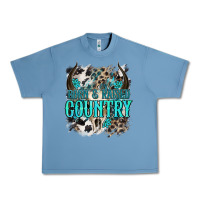 Pebble Blue born  raised country Urban Heavy Tee - NancyCooperArtShop