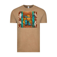 Vintage Coffee cowboy boots turquoise aztec cowhide Vintage Tee - Artiststas