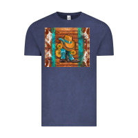 Vintage Denim cowboy boots turquoise aztec cowhide Vintage Tee - Artiststas