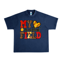 Navy my heart is on that field softball Urban Heavy Tee - AdoDesignShop