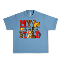 Pebble Blue my heart is on that field softball Urban Heavy Tee - AdoDesignShop