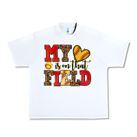White my heart is on that field softball Urban Heavy Tee - AdoDesignShop
