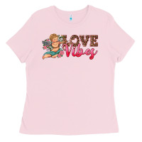 Bubblegum Pink love vibes cupid Ladies Tee - RanaPortraitStore