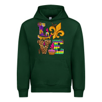 Forest Green mardi gras love olivia Urban Hoodie - OliviaCreatesArt