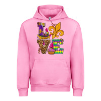 Fuchsia Pink mardi gras love olivia Urban Hoodie - OliviaCreatesArt