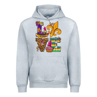 Heather Grey mardi gras love olivia Urban Hoodie - OliviaCreatesArt