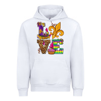 White mardi gras love olivia Urban Hoodie - OliviaCreatesArt