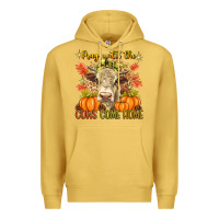 Antique Gold Pray Till The Cows Come Home Premium Hoodie - texasbilliewilder