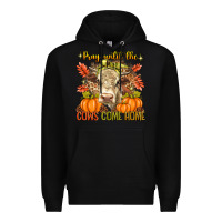 Black Pray Till The Cows Come Home Premium Hoodie - texasbilliewilder