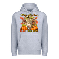 Heather Grey Pray Till The Cows Come Home Premium Hoodie - texasbilliewilder