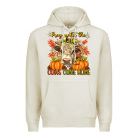 Oatmeal Heather Pray Till The Cows Come Home Premium Hoodie - texasbilliewilder