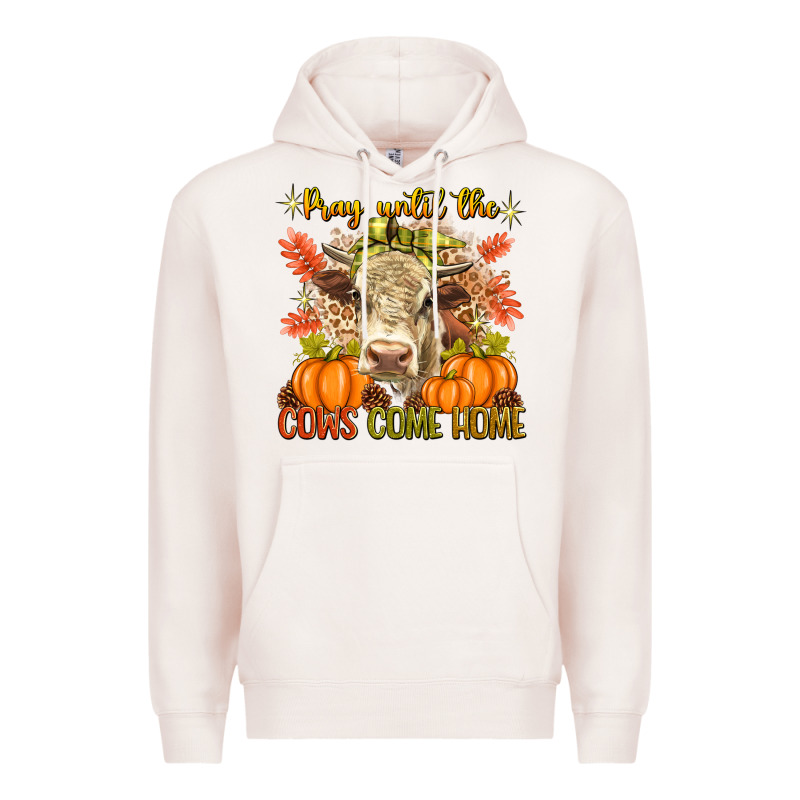 Pray Till The Cows Come Home Premium Hoodie by texasbilliewilder | Teevron