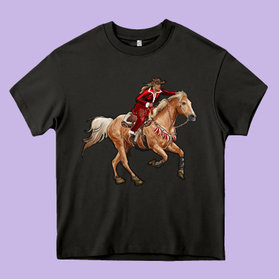 Christmas Cowgirl Heavy Core Tee Designed By Ranaportraitstore