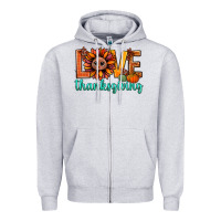 Heather Grey love thanksgiving bbs Zipper Hoodie - BundleAndBundleShop