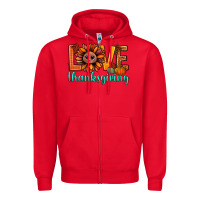 Red love thanksgiving bbs Zipper Hoodie - BundleAndBundleShop
