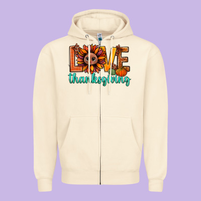Love Thanksgiving Bbs Zipper Hoodie Designed By Bundleandbundleshop