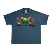 Midnight Navy peace love turkey Urban Heavy Tee - LillyAllenDesigns