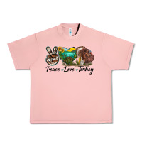 Salmon peace love turkey Urban Heavy Tee - LillyAllenDesigns