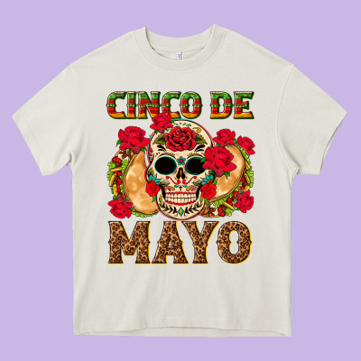 Cinco De Mayo Heavy Core Tee Designed By Texasbilliewilder