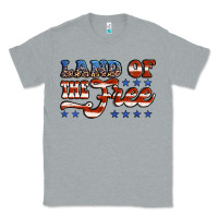 Heather Grey land of the free america Classic Tee - Jasminsmagicworld