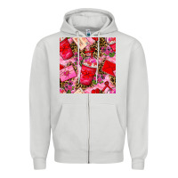 Dove Grey valentines day coffee cups and love letter with xoxo and leopard seaml Zipper Hoodie - BundleAndBundleShop