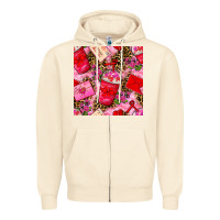 Sandshell valentines day coffee cups and love letter with xoxo and leopard seaml Zipper Hoodie - BundleAndBundleShop
