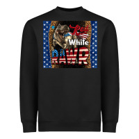 Black Red White Rawr Dinosaur T-Rex Heavyweight Sweatshirt - LillyAllenDesigns