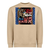 Mushroom Red White Rawr Dinosaur T-Rex Heavyweight Sweatshirt - LillyAllenDesigns