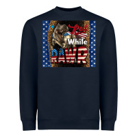 Navy Red White Rawr Dinosaur T-Rex Heavyweight Sweatshirt - LillyAllenDesigns