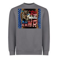 Storm Red White Rawr Dinosaur T-Rex Heavyweight Sweatshirt - LillyAllenDesigns