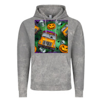 Cloud Rock halloween bus and pumpkin seamless pattern Vintage Hoodie - BundleAndBundleShop