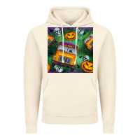 Vintage Artic halloween bus and pumpkin seamless pattern Vintage Hoodie - BundleAndBundleShop