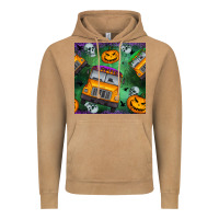 Vintage Camel halloween bus and pumpkin seamless pattern Vintage Hoodie - BundleAndBundleShop