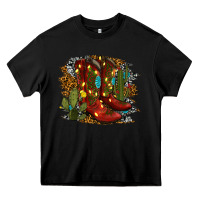 Black christmas cowboy boots Heavy Core Tee - RanaPortraitStore