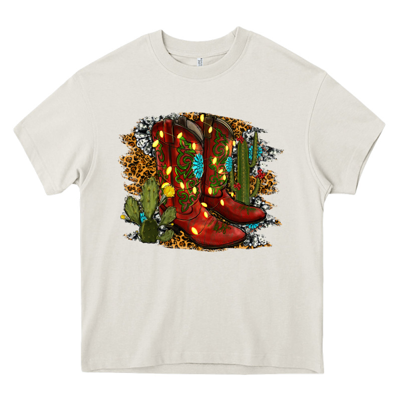 Christmas Cowboy Boots Heavy Core Tee by RanaPortraitStore | Teevron