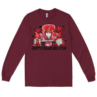 Burgundy happy valentine's day Long Sleeve Tee - MaliasSmallBusiness