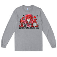 Heather Grey happy valentine's day Long Sleeve Tee - MaliasSmallBusiness