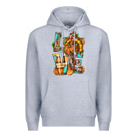 Heather Grey Love Turkey Thanksgiving Premium Hoodie - texasbilliewilder