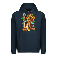 Navy Love Turkey Thanksgiving Premium Hoodie - texasbilliewilder