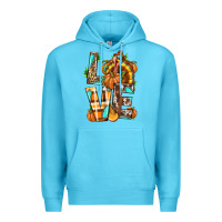 Ocean Blue Love Turkey Thanksgiving Premium Hoodie - texasbilliewilder