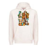Pale Pink Love Turkey Thanksgiving Premium Hoodie - texasbilliewilder