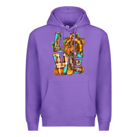 Purple Love Turkey Thanksgiving Premium Hoodie - texasbilliewilder
