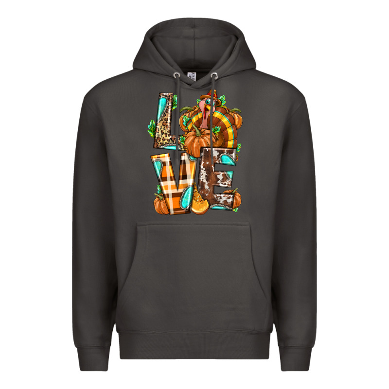 Love Turkey Thanksgiving Premium Hoodie by texasbilliewilder | Teevron