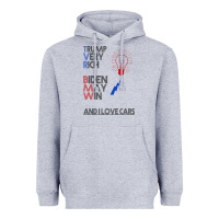 Heather Grey trump biden cars Heavyweight Hoodie - Bettercallsaul