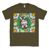Army Green Easter Bunny Classic Tee - CowhideDigitalArt