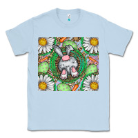 Dusty Blue Easter Bunny Classic Tee - CowhideDigitalArt