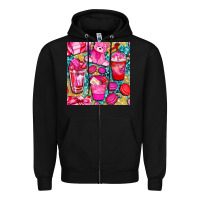 Black valentines day with love coffee cups  seamless pattern bbs Zipper Hoodie - BundleAndBundleShop